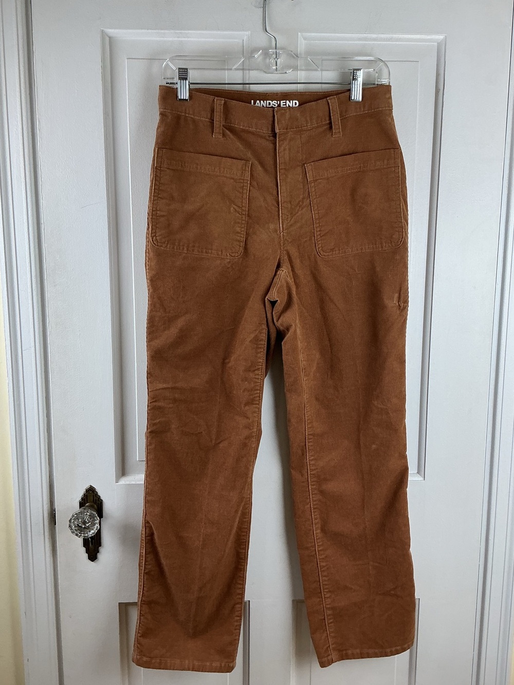 Lands’ End Women’s Corduroy Pants High Rise Straight Leg Size 4P